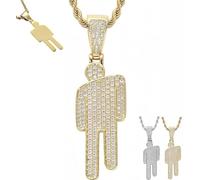 Generico Couple Crooked Head Hipster Necklace,Hip Hop Street Style Pendant,Modern Sweet Trendy Men Women Jewelry Gifts for lovers,Friend and Family (Gold, 5.1 * 1.7cm/2 * 0.67in)