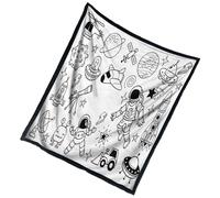 Generico Couverture à Colorier - 150x127 cm Créative Confortable et Douce | Couverture DIY en Tissu à Dessiner | Décoration Intérieure Activité Familiale pour Vacances Saint-Valentin Anniversaire