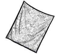 Generico Couverture à Colorier - 150x127 cm Créative Confortable et Douce | Couverture DIY en Tissu à Dessiner | Décoration Intérieure Activité Familiale pour Vacances Saint-Valentin Anniversaire