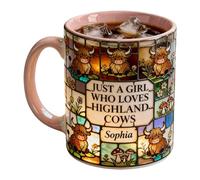 Generico Cow Mug - Ceramic, 9.5x8cm, Ceramic Drinkware, Rustic Tea Mug | Cow Pattern Mugs, Sturdy Cup + For Hot Cocoa, Milk, Juice, Cold Drinks, Home, Office, Colleagues, Coworkers