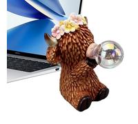 Generico Cow Solar Light Bubble-Blowing Design Lawn And Patio Sculpture
