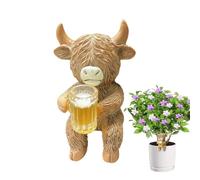 Generico Cow Statue, Resin Weather-resistant Pot Hugger, Resin Cattle Decorations Ornaments For Yard Porch Balcony Outdoors Home Farmhouse Christmas