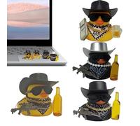 Generico Cowboy Ducks Decor, Animal Desktop Collectibles, 2.36x1.97in Cute Cowboy Set, Decorative Animals Figurines, Duck Collectible for Baby Shower, Bookshelf, Bedside, Desk, Dining Table