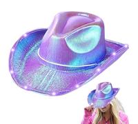 Genérico Cowboy Hat - Disco Cowgirl Hat | Women Sparkly Cowgirl Hats | Light Up Cowboy Hat for Parties and FestivalsCosplay Dress up Cowboy Accessories LED Light Up Hat for Women and Men