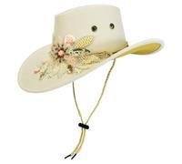 Generico Cowboy Hat | Embroidered Flower Cow Girl Hat | Water-Resistant
