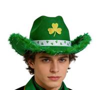Generico Cowboy Hat - Flexible Party Outfit with Shamrock Pattern | St. Patrick’s Day Cowboy Hat for Men, Festival and Country Party Accessory, Costume Decoration for Boys and Adults