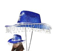 Generico Cowboy Hat, Sparkly Birthday Cap, Rhinestone Decorated Headwear, Versatile Party Accessory, Head Accessory for Vacation, Festival, Travel, Event, 14.96x11.42x5.91 Inches