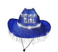 Generico Cowgirl Hat, Western Sparkly Cap, Rhinestone Party Accessory, Breathable Glitter Headwear for Birthday, Travel, Vacation, Festival, Concert, Girls 14.96x11.42x5.91 Inches