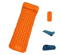 Generico Coziya Matelas, 5cm Ultralight Inflatable Camping Mattress, Inflatable Sleeping Pad with Built-In Pillow, Anti-Slip Portable Foldable, for Traveling, Hiking, Camping, Beach (Orange)