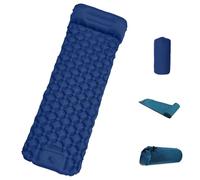 Generico Coziya Matelas, 5cm Ultralight Inflatable Camping Mattress, Inflatable Sleeping Pad with Built-In Pillow, Anti-Slip Portable Foldable, for Traveling, Hiking, Camping, Beach (Dark Blue)