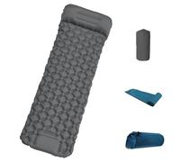Generico Coziya Matelas, 5cm Ultralight Inflatable Camping Mattress, Inflatable Sleeping Pad with Built-In Pillow, Anti-Slip Portable Foldable, for Traveling, Hiking, Camping, Beach (Gray)
