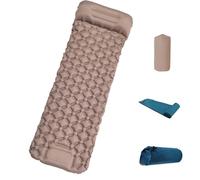 Generico Coziya Matelas, 5cm Ultralight Inflatable Camping Mattress, Inflatable Sleeping Pad with Built-In Pillow, Anti-Slip Portable Foldable, for Traveling, Hiking, Camping, Beach (Yellow)