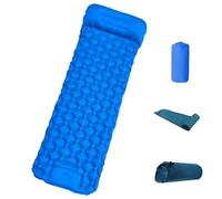 Generico Coziya Matelas, 5cm Ultralight Inflatable Camping Mattress, Inflatable Sleeping Pad with Built-In Pillow, Anti-Slip Portable Foldable, for Traveling, Hiking, Camping, Beach (Blue)