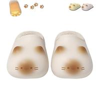 Generico Cozy Plush Height Increase Slippers with Paw Prints, Cozy Plush Height Increase Slippers with Paw Prints, Waterproof (White,38-39)