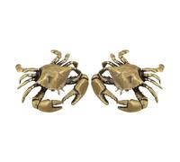 Generico Crab Cabinet Knobs - 2 Pack Brass Drawer Handles | Decor | Beach Theme Furniture Hardware with Detailed Crab Design for Kitchen Cabinets, Dressers, Closets, Bathroom & Home Furniture