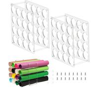 Generico Craft Paper Organizer - Acrylic Display Stand, 16-Hole Roll Holder for Desktop, Art Supply Accessory, Transparent Organizer with Sturdy Design, Paper Holder for Neat Storage and Easy Access