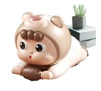 Generico Crawling Baby Doll, Cartoon Moving Toys For, ABS Early Learning Crawl Music Dolls, Cute Educational Crawling Toy For Birthday Kids, Toddler Boys And Girls, 14x7.5x8.6cm