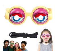 Generico Crazy Prank Winking Blinking Eye, Funny Kinetic Crazy Eyes Glasses With Strap, Novelty Eye Mechanism for Kids Adults Party (Yellow)