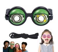 Generico Crazy Prank Winking Blinking Eye, Funny Kinetic Crazy Eyes Glasses With Strap, Novelty Eye Mechanism for Kids Adults Party (Green)