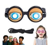Generico Crazy Prank Winking Blinking Eye, Funny Kinetic Crazy Eyes Glasses With Strap, Novelty Eye Mechanism for Kids Adults Party (Black)