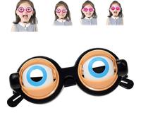 Generico Crazy Winking Blinking Eye Glasses - Hilarious novelty glasses with kinetic blinking eyes, for pranks and party fun (Black)