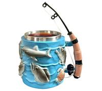 Generico Creative Angler Cup, Stylish Beverage Coffee Mug Set, Embossed Design with Fishing Theme, Artistic Kitchen Drinkware Collection Set, Novel Gift with Cool Style, Daily Use for Home Cafe