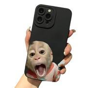 Generico Creative Monkey Pattern Phone Case for iPhone 17/16/15/14/13/12/11 Pro Max, Funny and cute monkey emoji phone case, Shockproof TPU Protective Cover (A,for iPhone11PROMAX)