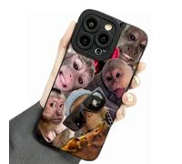 Generico Creative Monkey Pattern Phone Case for iPhone 17/16/15/14/13/12/11 Pro Max, Funny and cute monkey emoji phone case, Shockproof TPU Protective Cover (M,for iPhone12PRO)