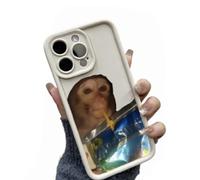 Generico Creative Monkey Pattern Phone Case for iPhone 17/16/15/14/13/12/11 Pro Max, Funny and cute monkey emoji phone case, Shockproof TPU Protective Cover (B,for iPhone12)