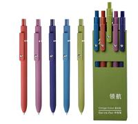 Generico Creative Note Tools - Gel Ink Pens for Journaling | Stainless Tip with Soft Barrel, 0.5mm Fine Point, Retractable Writing Style, Black Ink Flow, Set of 5 Comfortable Office, School Use