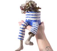 Generico Creative Sitting Human Shaped Resin Planter, Cute Dangling Legs Flower Pot, Unique Novelty Planters with Drainage Hole for Succulents,Cactus,Small Plants,Indoor,Outdoors