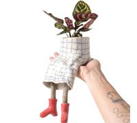 Generico Creative Sitting Human Shaped Resin Planter, Cute Dangling Legs Flower Pot, Unique Novelty Planters with Drainage Hole for Succulents,Cactus,Small Plants,Indoor,Outdoors