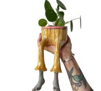 Generico Creative Sitting Human Shaped Resin Planter, Cute Dangling Legs Flower Pot, Unique Novelty Planters with Drainage Hole for Succulents,Cactus,Small Plants,Indoor,Outdoors