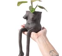 Generico Creative Sitting Human Shaped Resin Planter, Cute Dangling Legs Flower Pot, Unique Novelty Planters with Drainage Hole for Succulents,Cactus,Small Plants,Indoor,Outdoors
