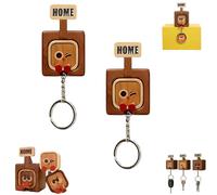 Generico Creative Wooden Key Hooks with Funny Facial Expressions - 2026 New Cute Wooden Key Hooks, for Wall, Hallway, Door Board Entryway Key Holder Unique Home Décor (Wink,2PCS)
