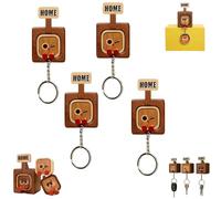 Generico Creative Wooden Key Hooks with Funny Facial Expressions - 2026 New Cute Wooden Key Hooks, for Wall, Hallway, Door Board Entryway Key Holder Unique Home Décor (Wink,4PCS)