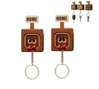 Generico Creative Wooden Key Hooks with Funny Facial Expressions - Functional & Stylish Key, 2026 New Cute Wooden Keychain Hooks, Unique Home DéCor (2PCS-B)