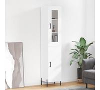 Generico Credenza Bianca 34,5x34x180 cm in Legno Multistrato,Bianco,36.12kg,3199177