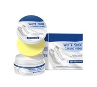 Generico Crema Bianca per Pulire Scarpe,Senza Acqua con Spugna Multiuso 100g | Crema Pulente per Scarpe | per Casa Appartamento Viaggio Lavanderia, Stivali Sneakers Pelle Tela Suole