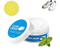 Generico Crema detergente per scarpe bianche, detergente per scarpe da ginnastica bianche, pasta detergente solida multiuso senza risciacquo con spugna che rimuove le macchie, per scarpe (1pc)