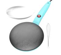 Generico Crepiera, Crepiera elettrica Crepe con controllo automatico della | Macchina per pancake portatile Efficiente per domestica, la colazione in famiglia, la cottura di pancak Cielo blu