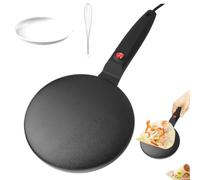 Generico Crepiera, Padella per crepe Efficiente controllo automatico della | Macchina per pancake portatile Efficiente per domestica, la colazione in famiglia, la cottura di pancak Nero