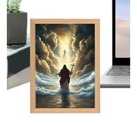 Genérico Cristo - Lampada a LED 4D con pittura - di Cristo - decorativo cristiano religioso con funzione LED per la decorazione della camera da letto, la casa, la Pasqua, il compleanno