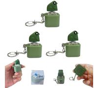 Generico Croaking Frog Keychain, Rechargeable Croaking Frog Keychain, Frogs Sound Keychains for Stress Relief, With Colorful Light, for Focus Break Or Just Making Friend Laugh (3 Pcs)