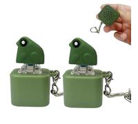Generico Croaking Frog Keychain, Rechargeable Frog Croaking Key Chain, Fun & Portable Frogs Toy (2pcs)