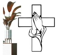 Generico Croce Da Parete - Decorazione Camera Da In Metallo - Scultura Murale Religiosa Artigianale - Per Famiglie Cristiane Gruppi Ecclesiali Soggiorno Camera Da Collezionisti Giardino Patio