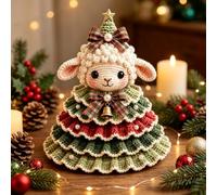 Generico Crochet Animal Christmas Tree DIY Kit,Crochet Ornaments for Beginners and Adults,Handmade Christmas Ornament Craft Supplies with Beads, Bell, Bow, Yarn, Hook, Gifts for Craft Lovers
