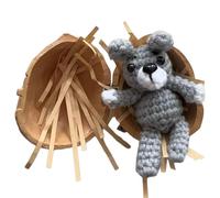 Genérico Crochet Animal - Knitted Dolls | Bunny Bear Knitted Animal with Heart Accessory Funny Figurine Home Decor for Table Beginners Crochet Kit for Beginners