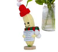 Genérico Crochet Animal - Plush Banana | Crochet Decor Fruit Crochet Toy | Banana Knitted Doll For Boys & Girls Motivational Cheer Up Gift Positive Crochet Banana Knitted Wool Doll