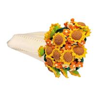Generico Crochet Bouquet Blanket - 31.5in Knitted Sunflower Soft Yarn